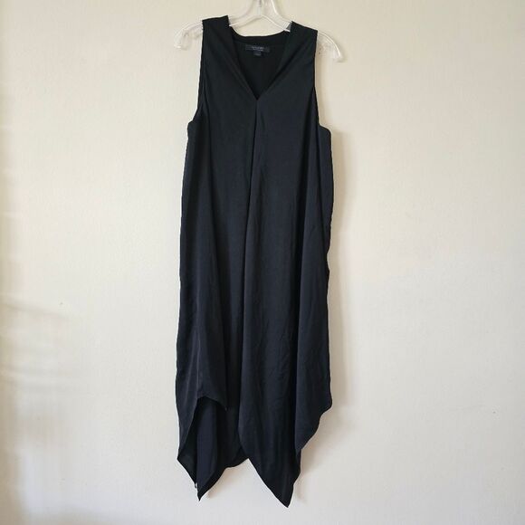 AllSaints Blaze Asymmetric Midi Dress | Black | Size US 4 / UK 8 / EU 36 - Picture 3 of 9